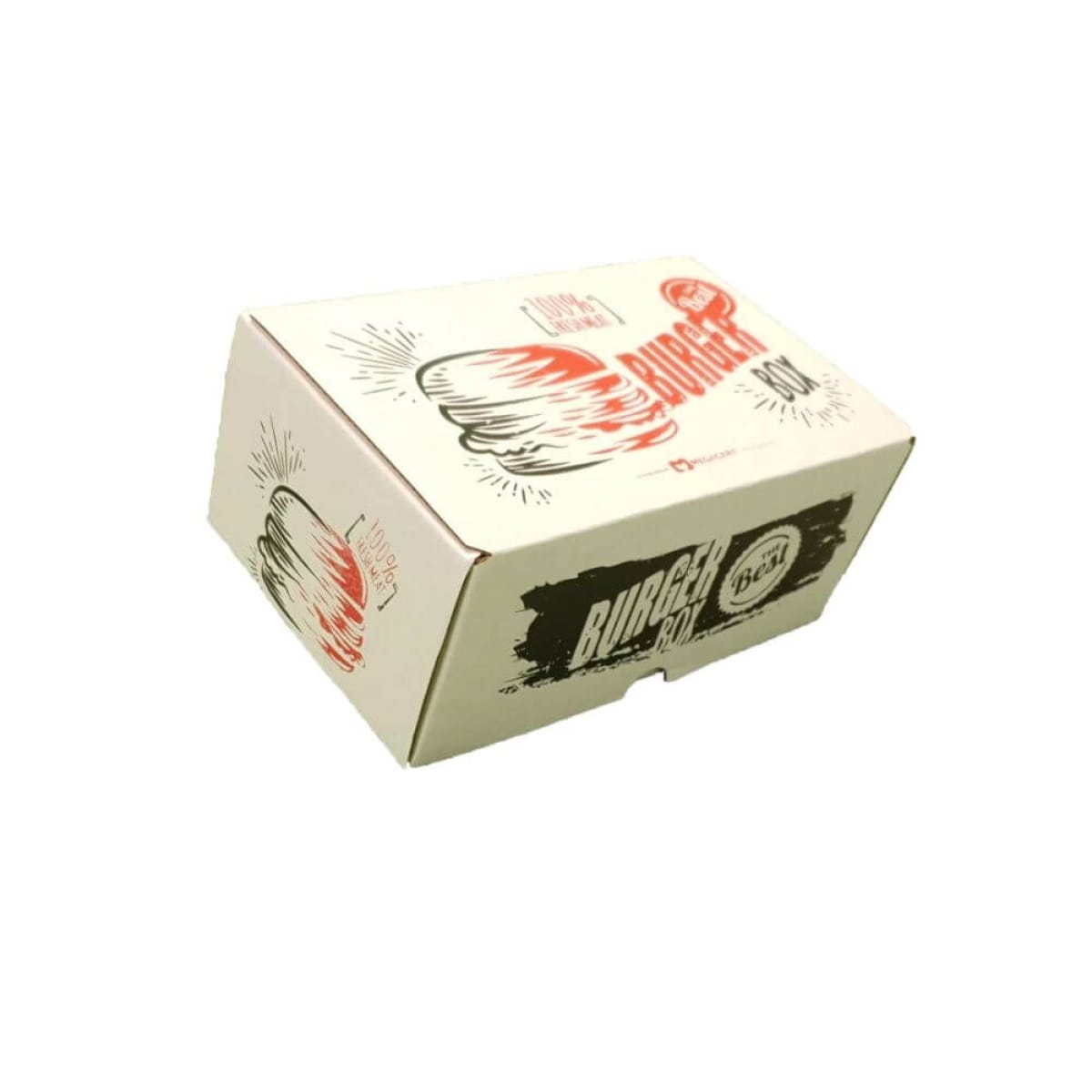 Cutie burger generic cu separator de cartofi 100 buc/set folie 180x120x80 - imagine 1