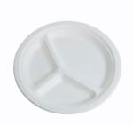 Farfurii bio din trestie de zahar tricompartimentate 23cm 50buc/set