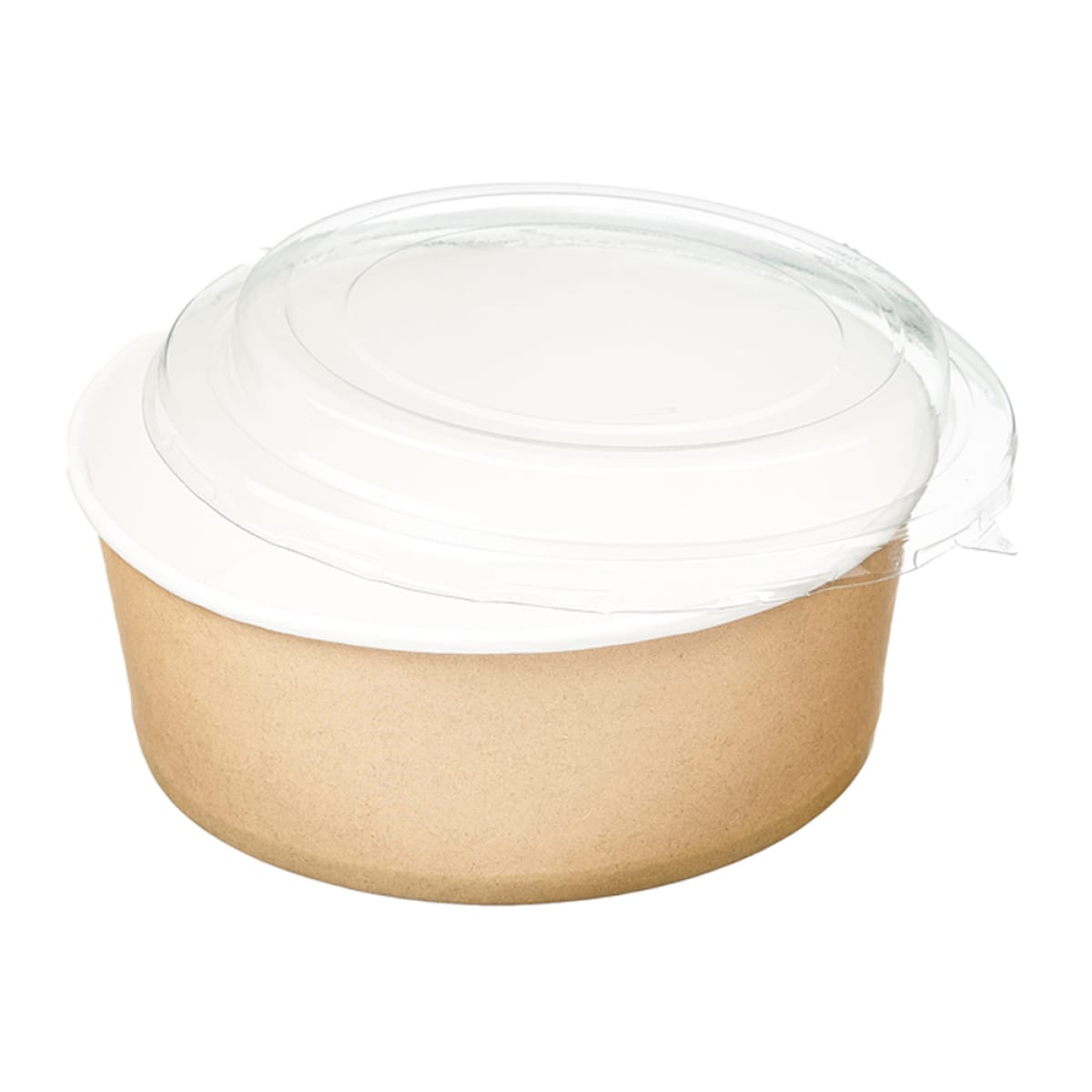 Bol salata carton kraft + capac 1300ml 50 buc/set - imagine 1