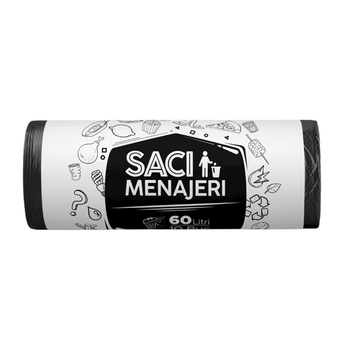 Saci menajeri Urban LDPE 60L, 10 buc/rola - imagine 1