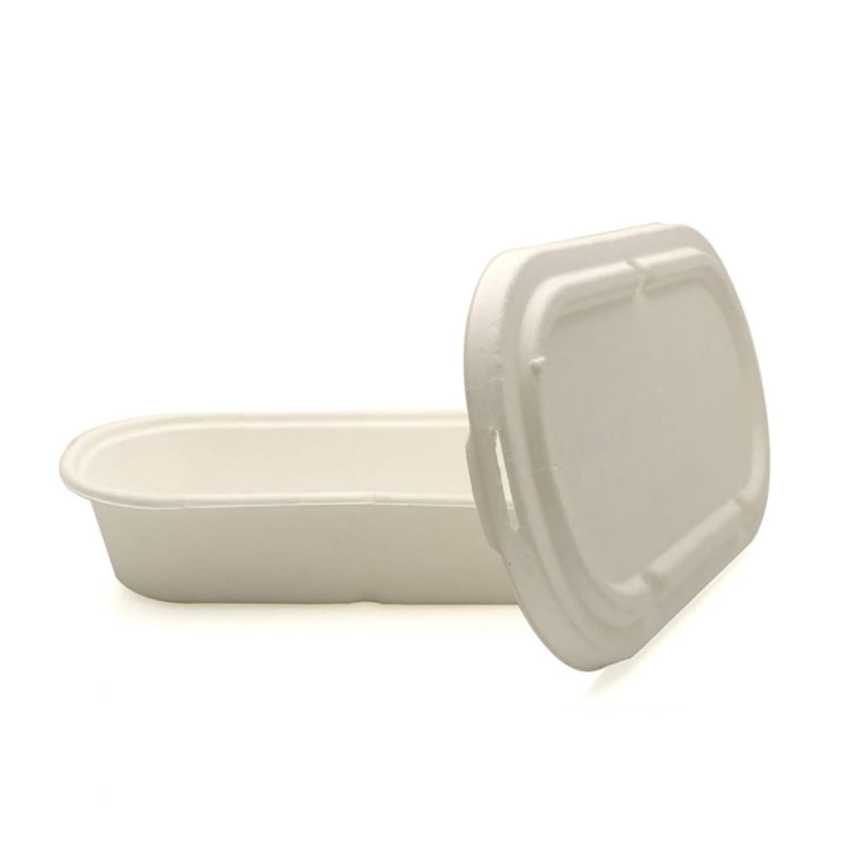 Caserola bio din trestie de zahar, dreptunghiulara cu capac 850ml 50 buc/set - imagine 1