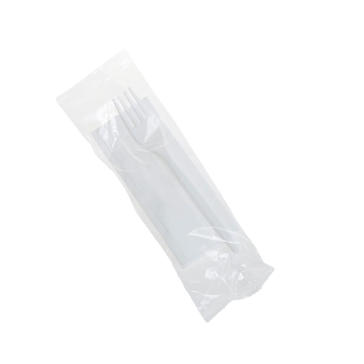 Set furculita alba + servetel CPLA COMPOSTABIL 100 buc/set - imagine 1