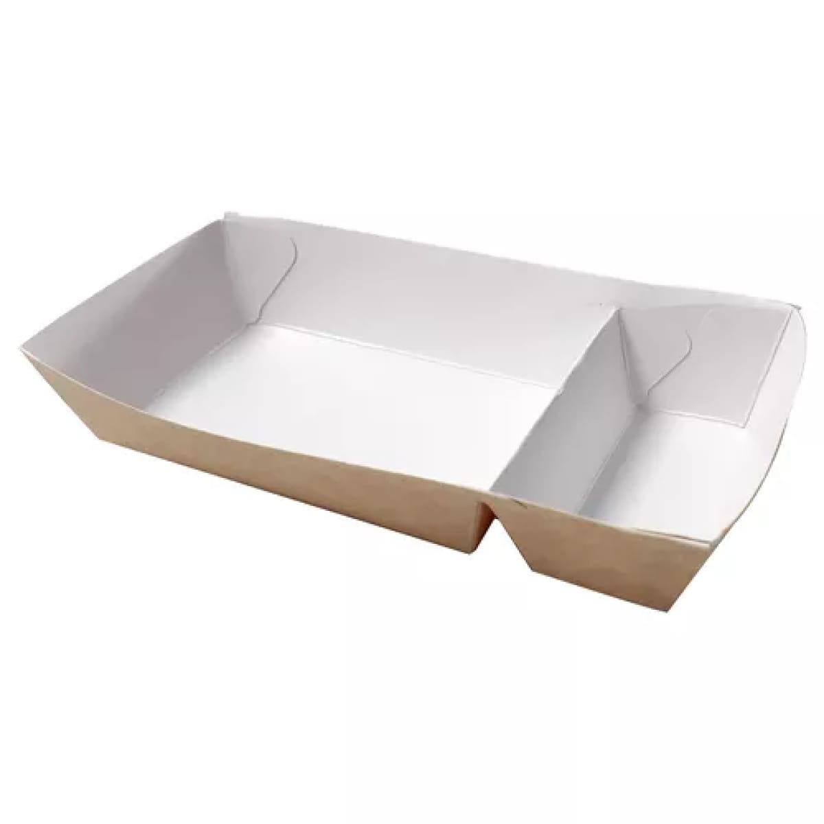 Barcute din carton bicompartimentate kraft 250 buc/set - imagine 1