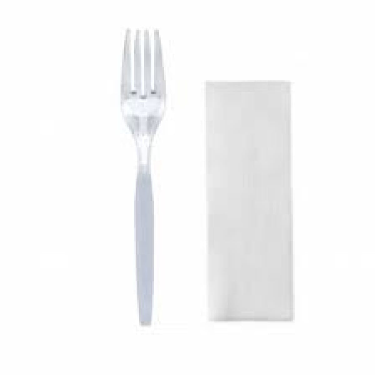 Set furculita transparenta + servetel   100 buc/set - imagine 1
