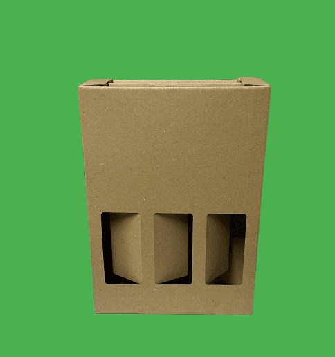 Cutie cadou 3 sticle vin cu maner 235x75x335 mm 50 buc/set natur