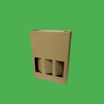 Cutie cadou 3 sticle vin cu maner 235x75x335 mm 50 buc/set natur - imagine 2
