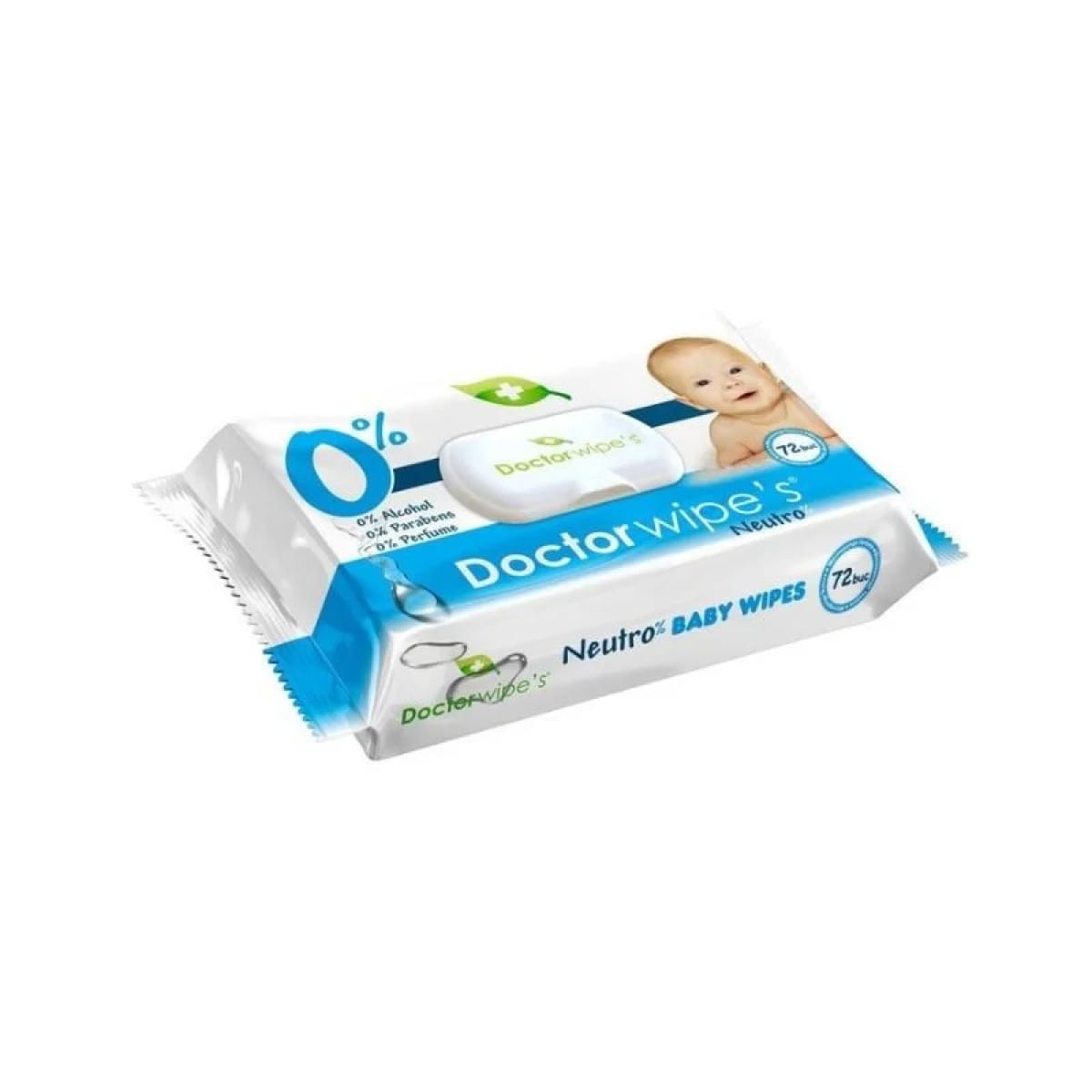 Servetele umede pentru copii cu capac Doctor Wipe’s Neutro 0% 72 buc - imagine 1