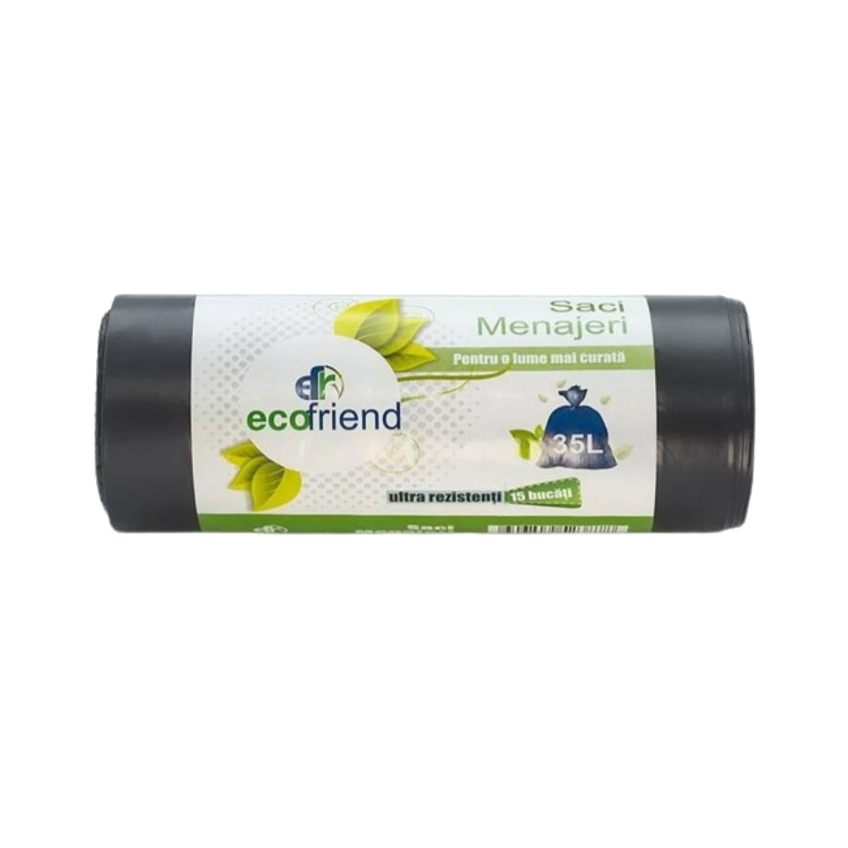 SACI MENAJERI NEGRI ECOFRIEND 35L , 15 BUC/ROLA - imagine 1