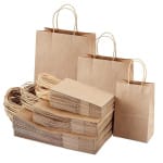 Punga hartie, natur, cu maner sfoara - 25x14x39cm - 100 buc.