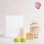 Punga hartie, alba, cu maner sfoara - 100gr./mp 43x16x47 cm - 100 buc. - imagine 2