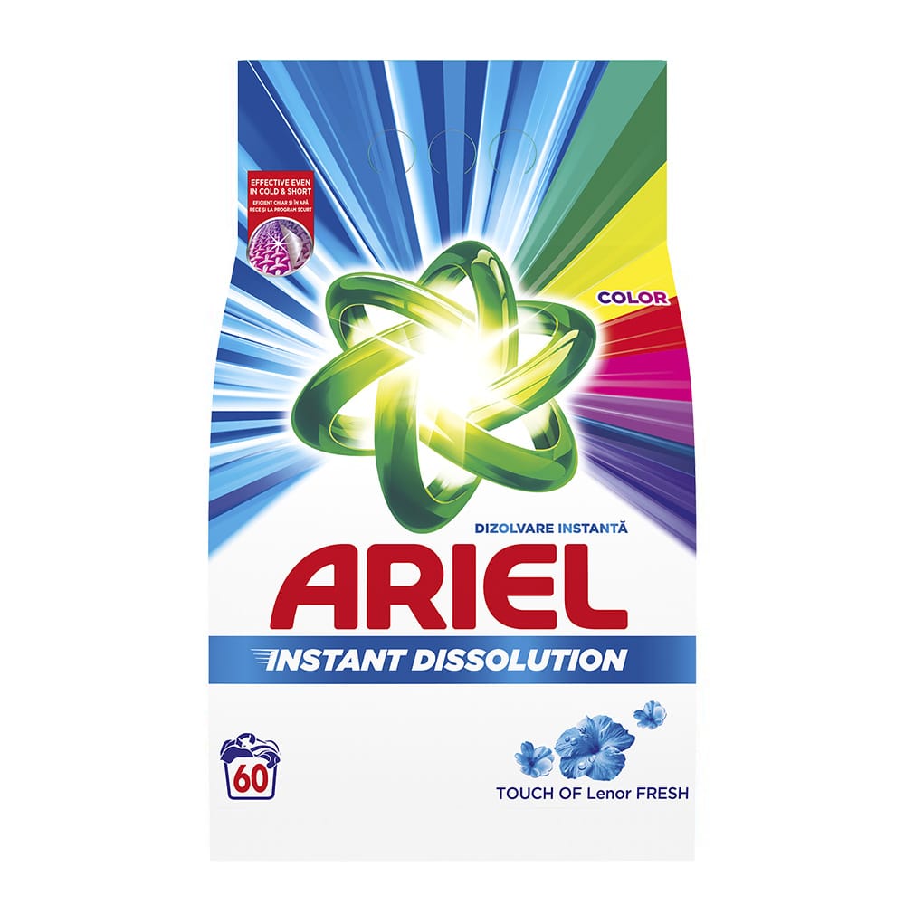 ARIEL-4-5KG-COLOR Ariel 4.5kg 60sp touch of lenor color - Detergent Rufe Colorate Pudra - imagine 1