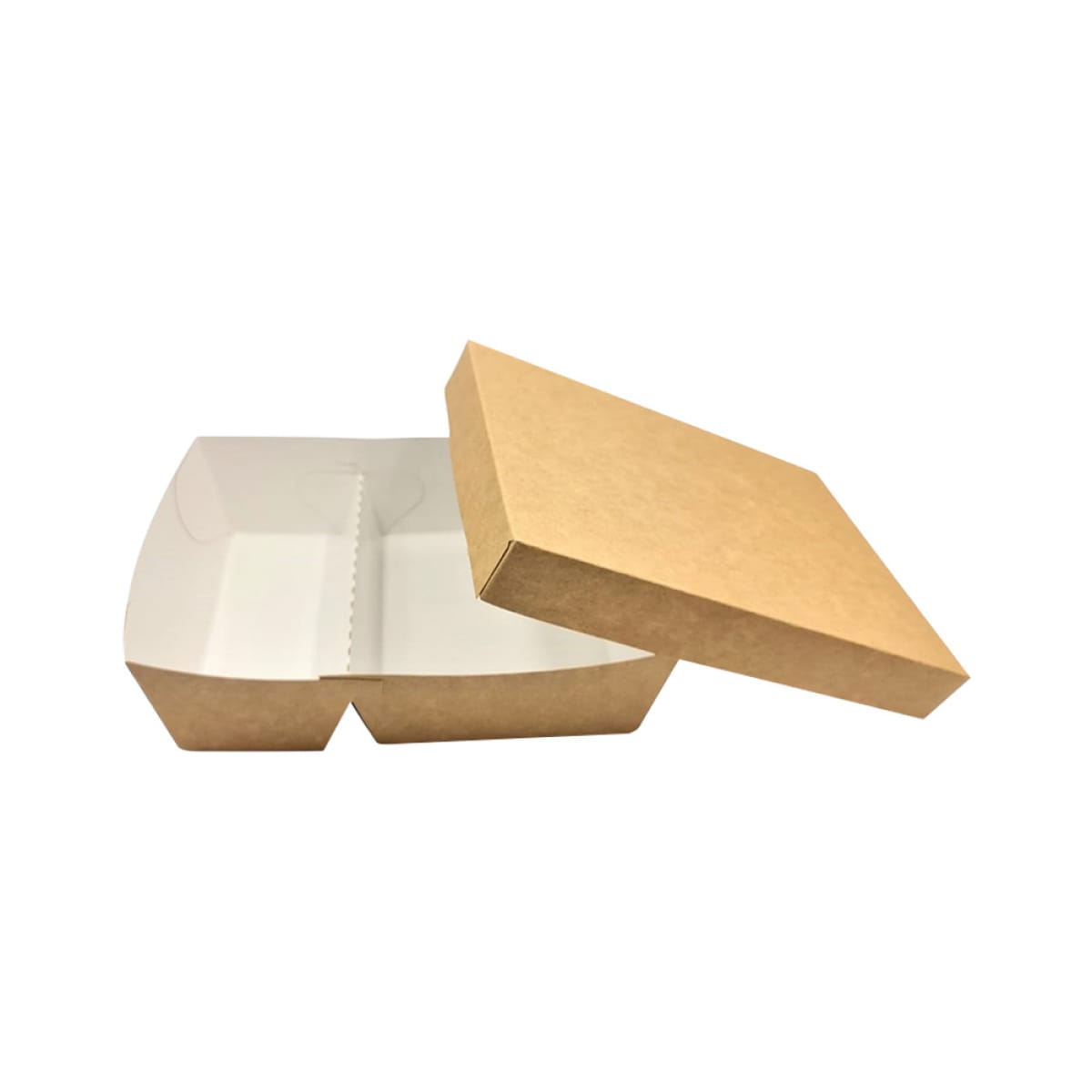 Cutie meniu carton 2 comp natur + capac 100/set - imagine 1