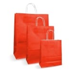 Pungi albe colorate 100 rosu - 32X12X41cm - 100 buc. - Pungi Colorate 100% Rosu