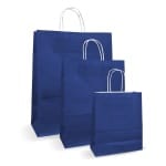 Pungi albe colorate 100 albastru inchis - 16X9X21 - 100 buc - Pungi Colorate 100% Albastru Inchis