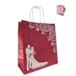 Sacosa hartie miri bordo - 22x11x25.5cm - 100 buc - imagine 2
