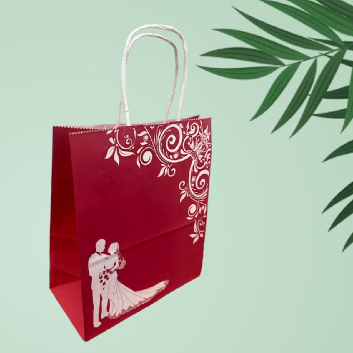 Sacosa hartie miri bordo - 22x11x25.5cm - 100 buc - imagine 1
