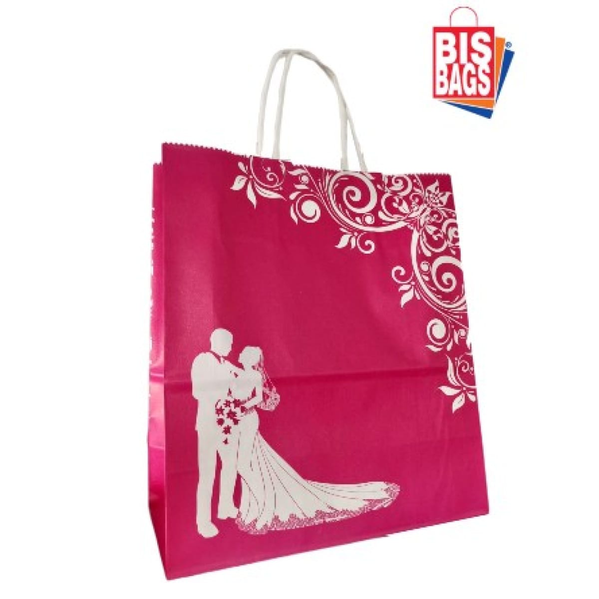 Sacosa hartie miri roz - 22x11x25.5cm - 100 buc - imagine 2