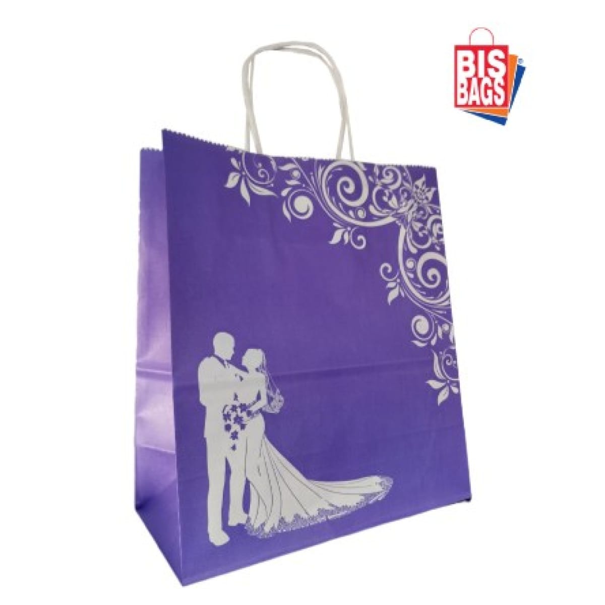 Sacosa hartie miri mov - 22x11x25.5cm - 100 buc - imagine 2