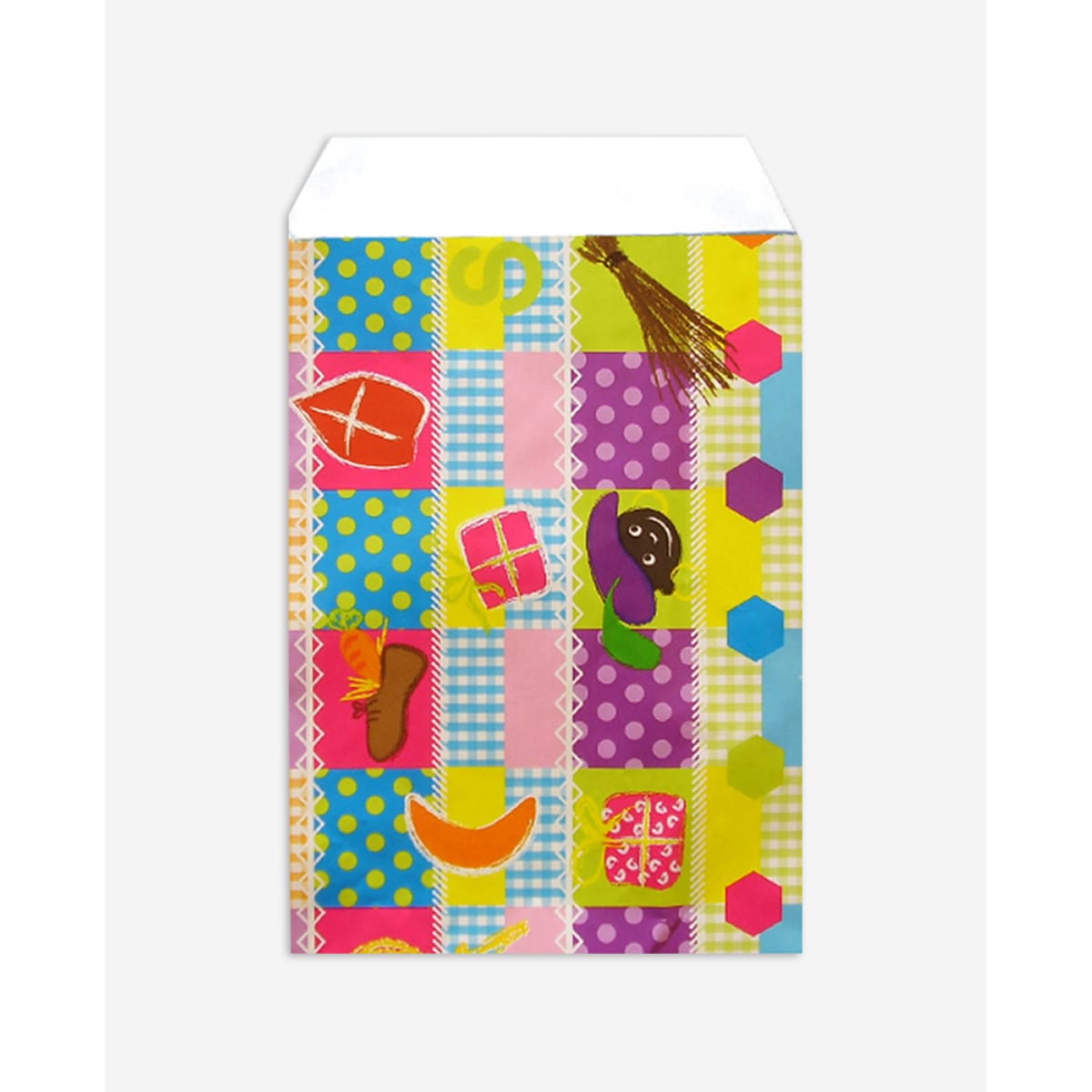 Punga mercerie multicolora - lwc alb 80gr/m2 9x15 cm - 200 buc - imagine 1