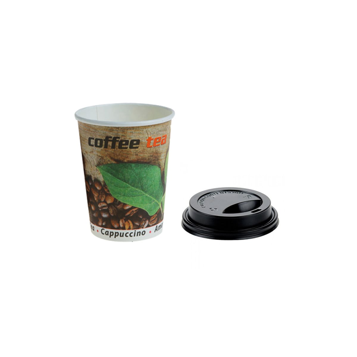 ***raft*** set pahare carton 8oz + capace10/set - imagine 1