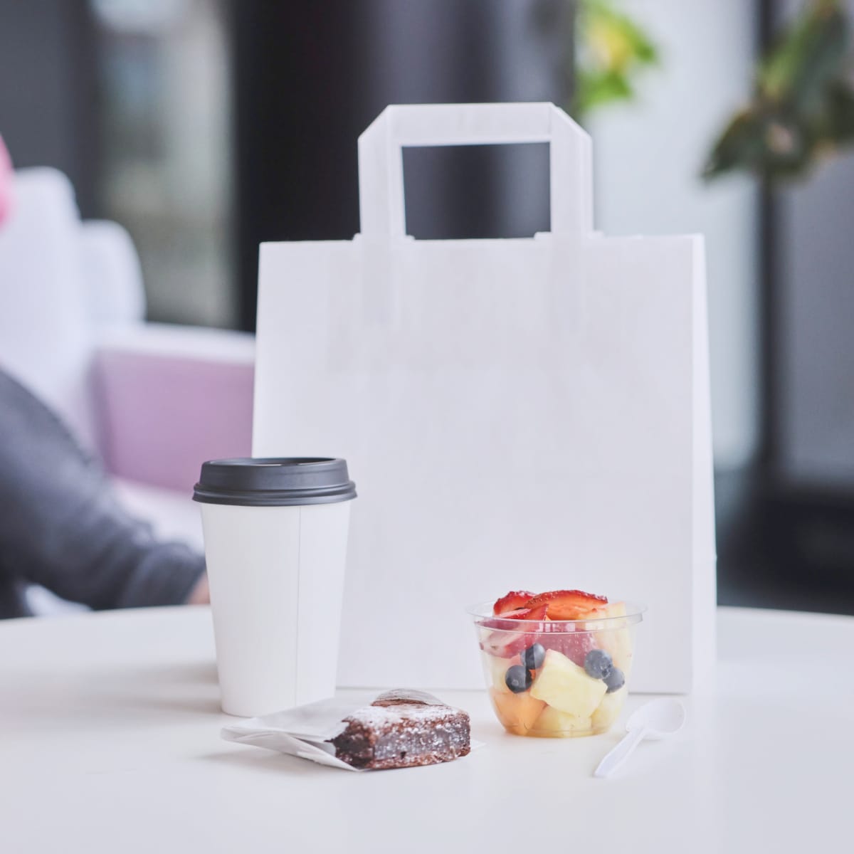 Punga hartie alba, cafea, bistro, sandwich, 2 dimensiuni disponibile - 22x11x28cm - 250 buc. - imagine 1