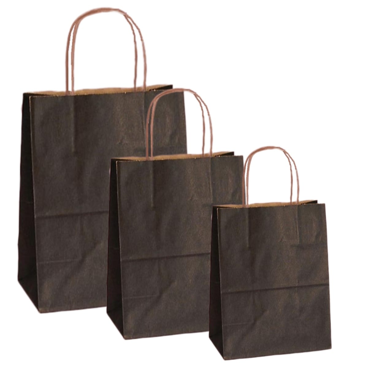 Pungi natur, colorate 100% negru - 32x12x41 cm - 100 buc - imagine 1