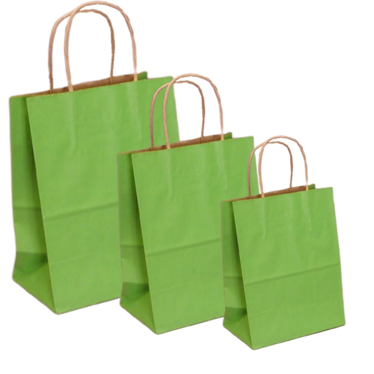 Pungi natur, colorate 100% verde deschis - 32x12x41 - 100 buc. - imagine 1