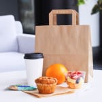 Punga hartie natur cafea bistro sandwich 3 dimensiuni disponibile - 20x9x25cm - 250 bucati set - Pungi Hartie Bistro Naturale