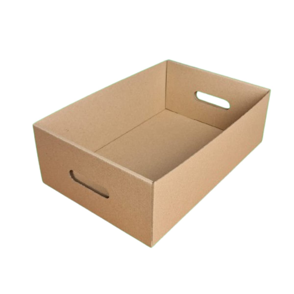 Tavite carton ondulat cu maner 100 buc/set natur 325x215x160 mm - imagine 1