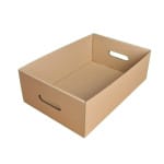 Tavite carton ondulat cu maner 100 buc/set natur 325x215x160 mm