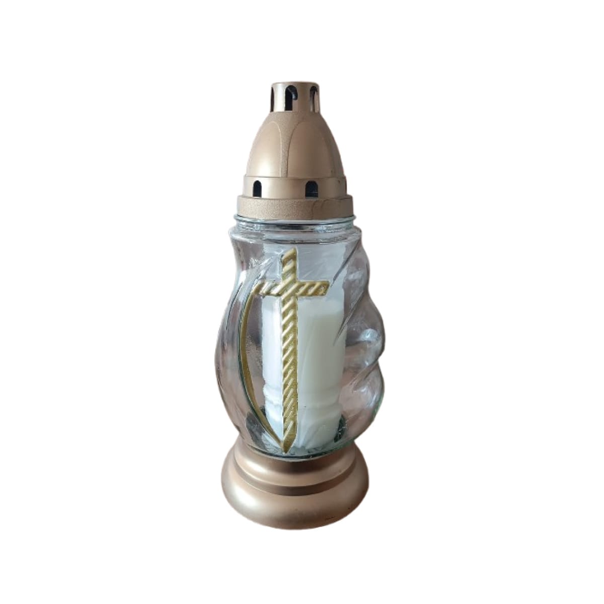 Candela sticla 490g-alb, 8 buc/set - imagine 1