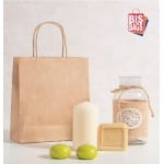 Punga hartie, natur, cu maner sfoara - 25x14x39cm - 100 buc. - imagine 2