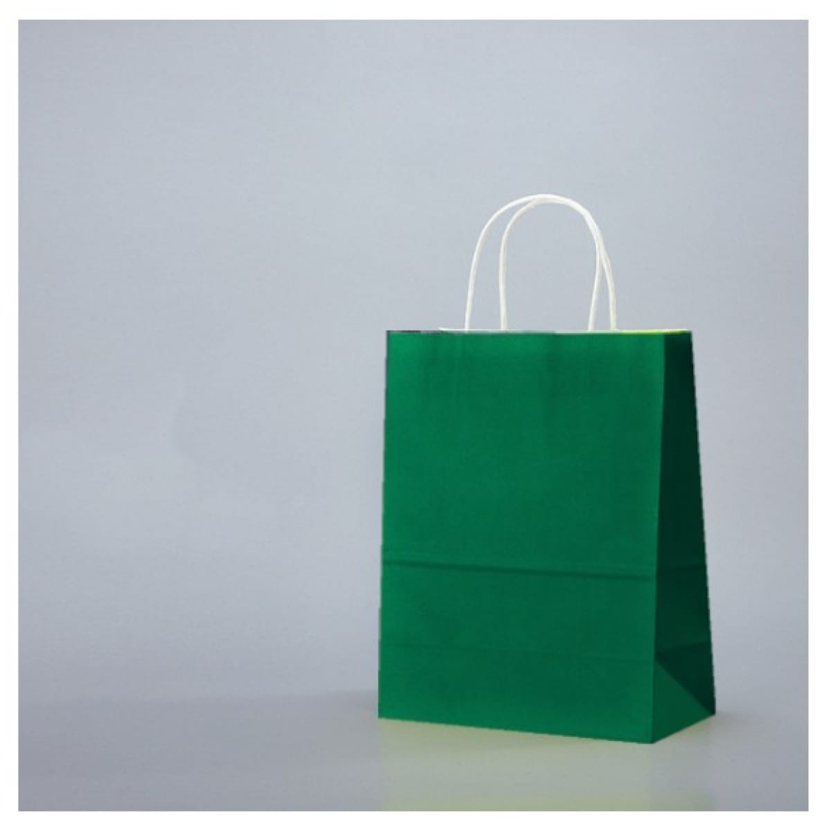 Pungi hartie alba, colorate 100% verde inchis - 32X12x41 - 100 buc - imagine 1