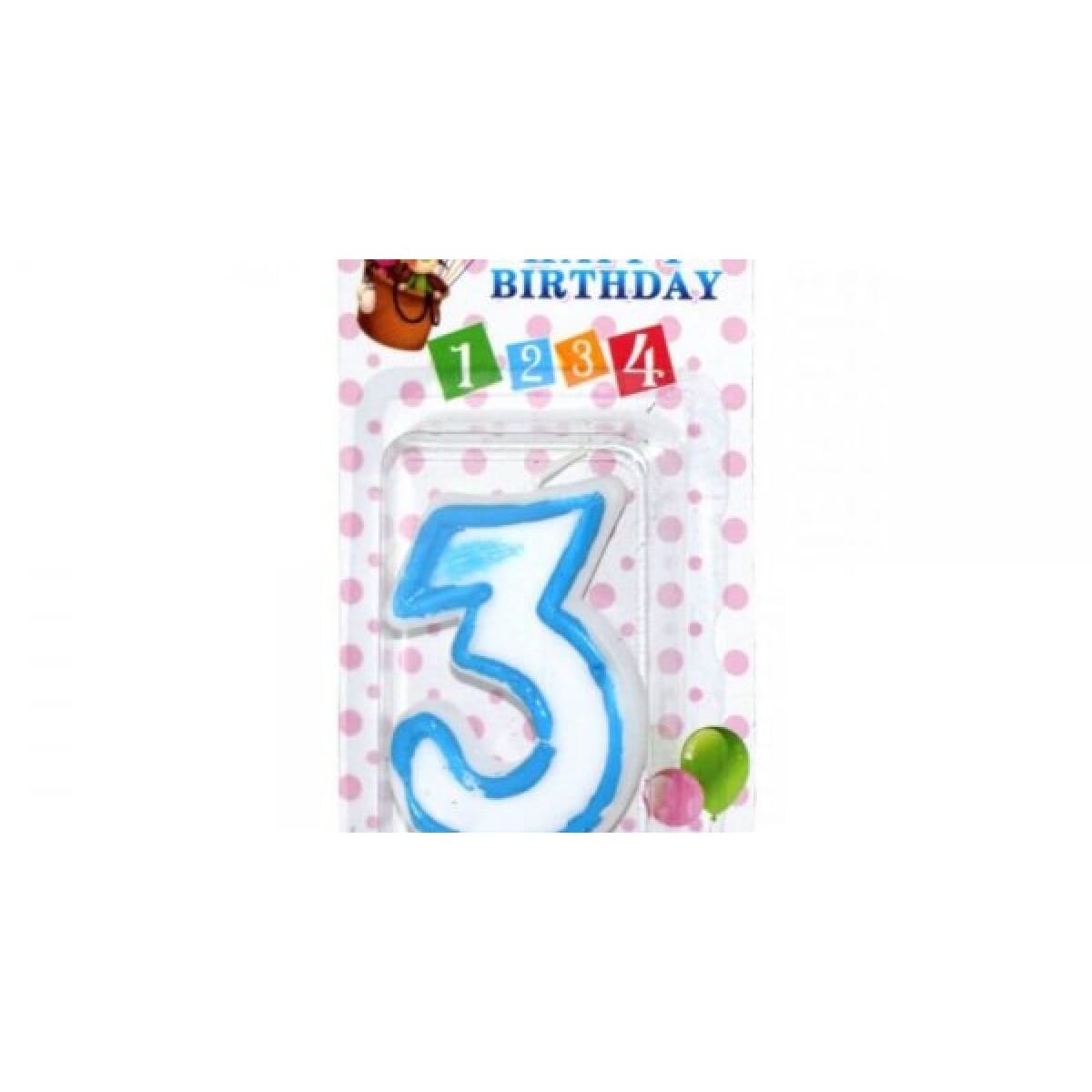 Lumanari numerice cifra 3 albastre - imagine 1
