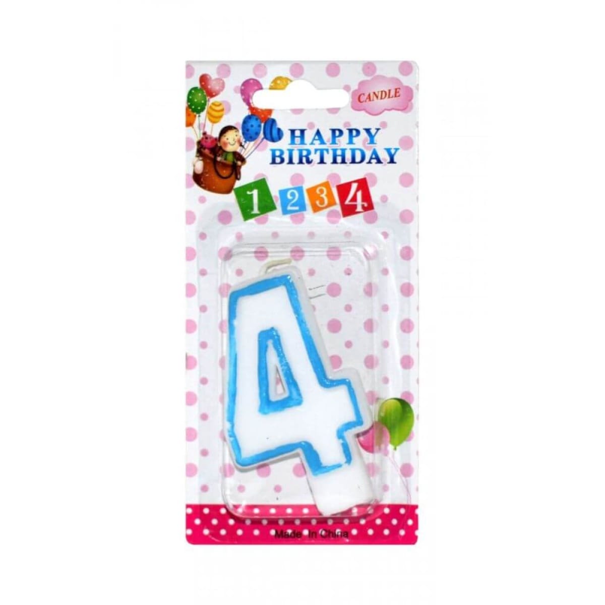 Lumanari numerice cifra 4 albastre - imagine 1