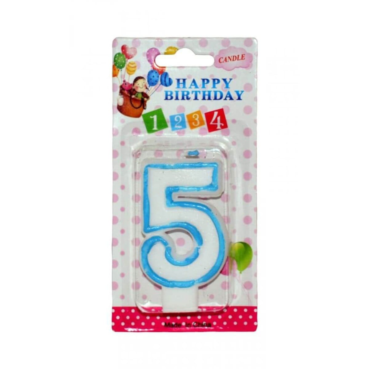 Lumanari numerice cifra 5 albastre - imagine 1