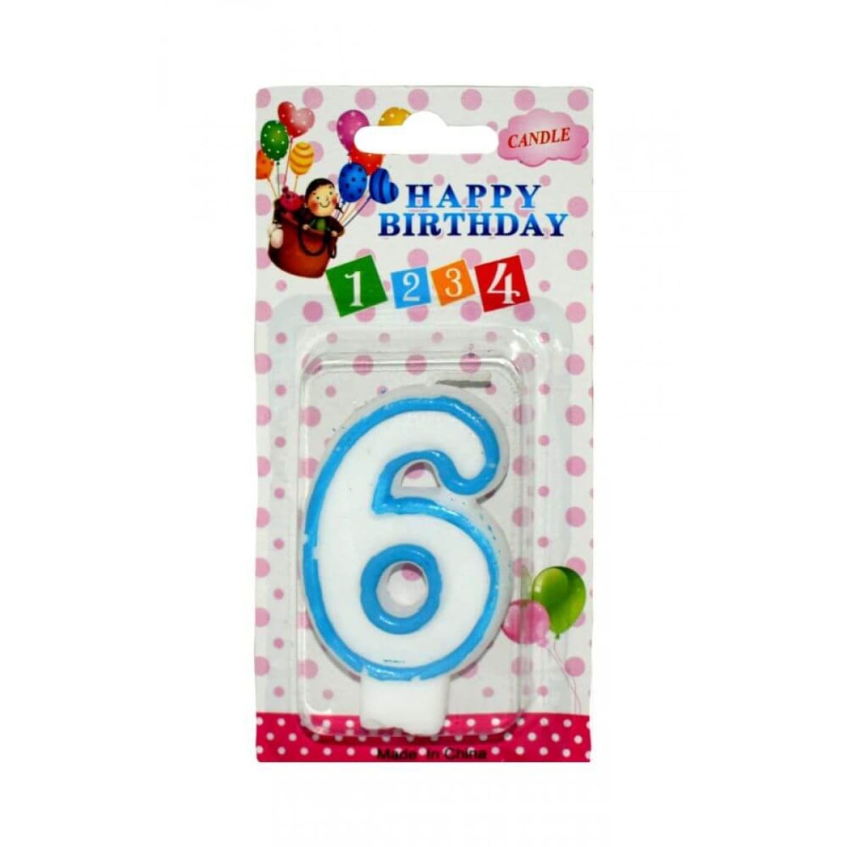 Lumanari numerice cifra 6 albastre - imagine 1