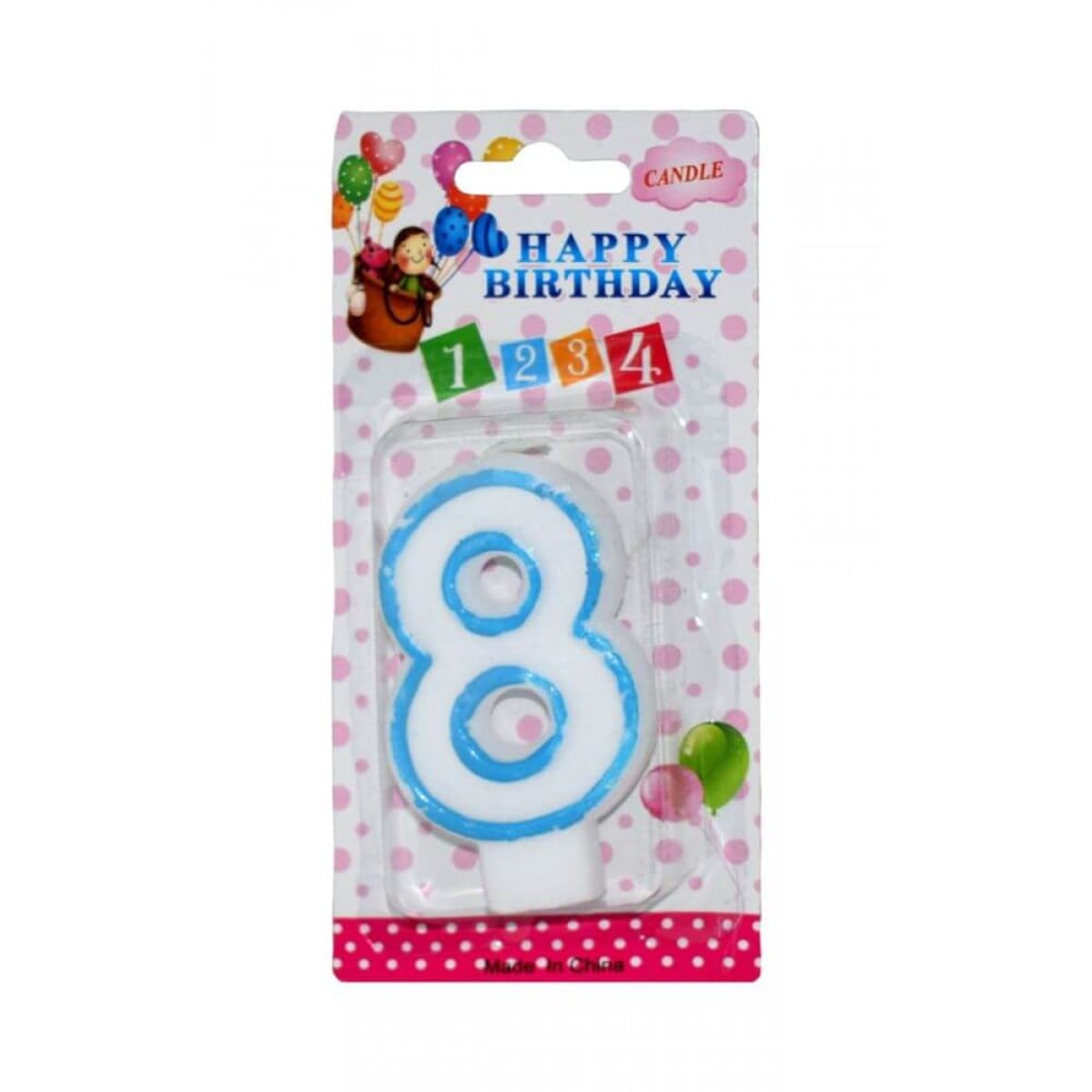 Lumanari numerice cifra 8 albastre - imagine 1