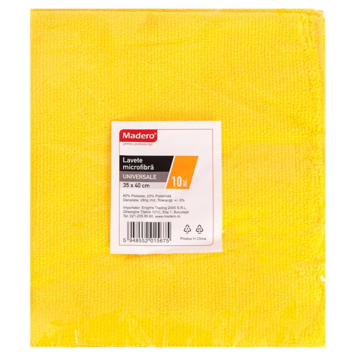 Lavete microfibra (35x40) galbene 10/set madero - imagine 1