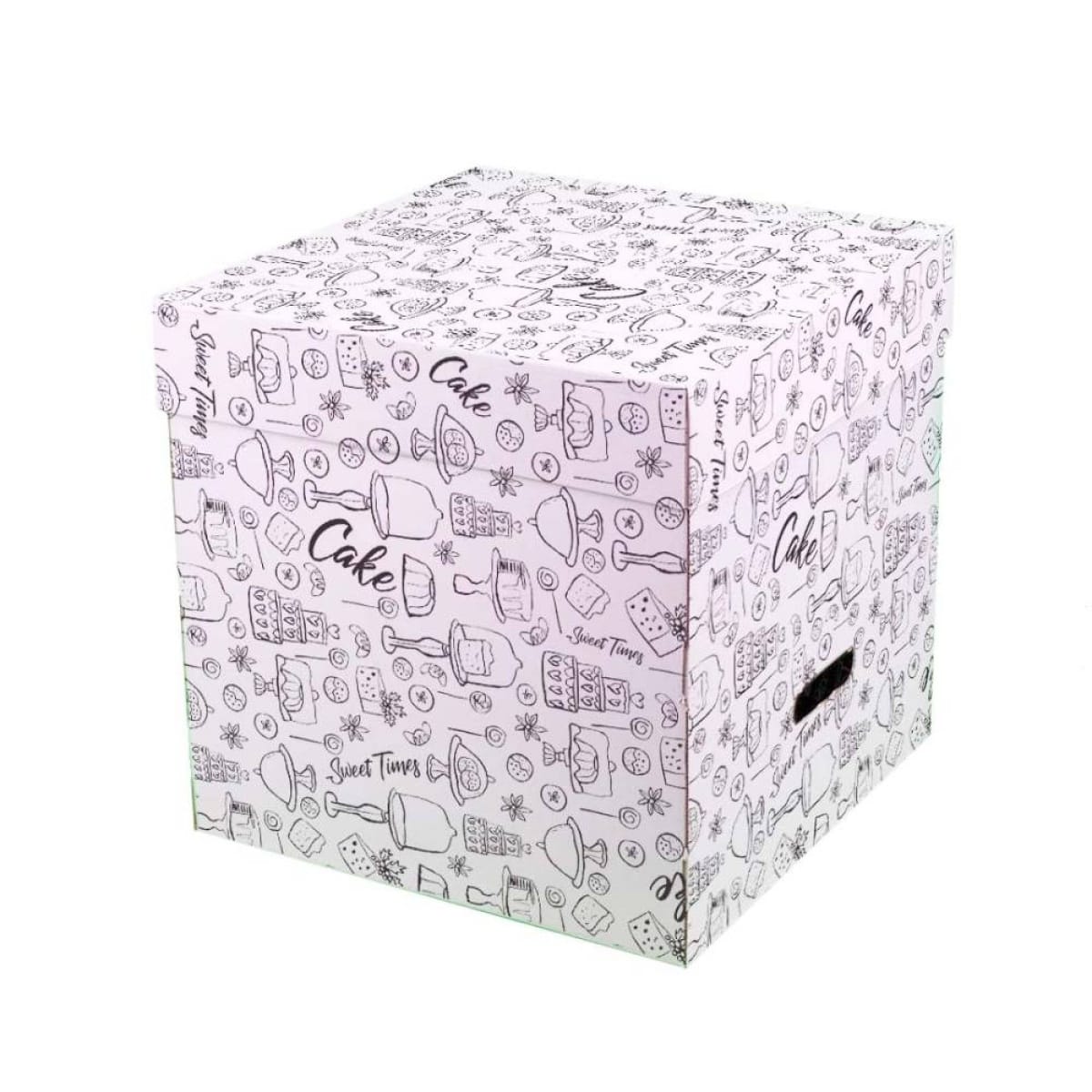 Cutii tort cu capac generic 330x330x330 mm alb 25 buc/set - imagine 1