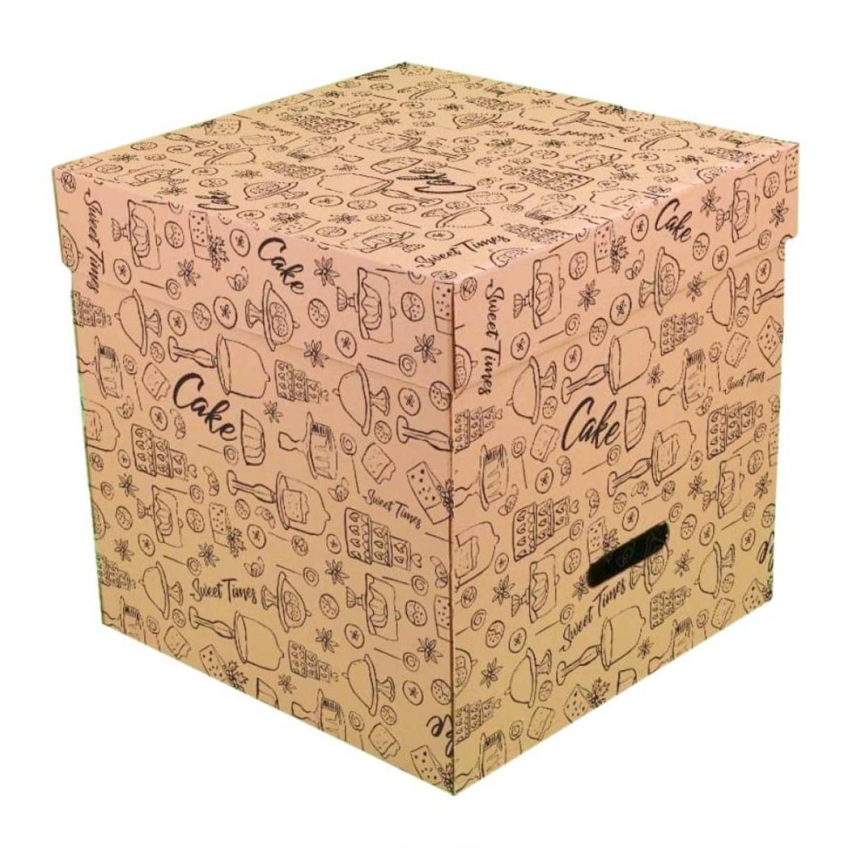 Cutii tort cu capac generic 330x330x330 mm natur 25 buc/set - imagine 1