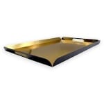 Tavite carton auriu negru cu maner 24x38 25 BUC SET - Tavite Carton Auriu Negru