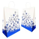 Sacosa imprimata stelute albastre - 22x12x31cm - 100 buc - Sacosa Imprimata Cu Stelute