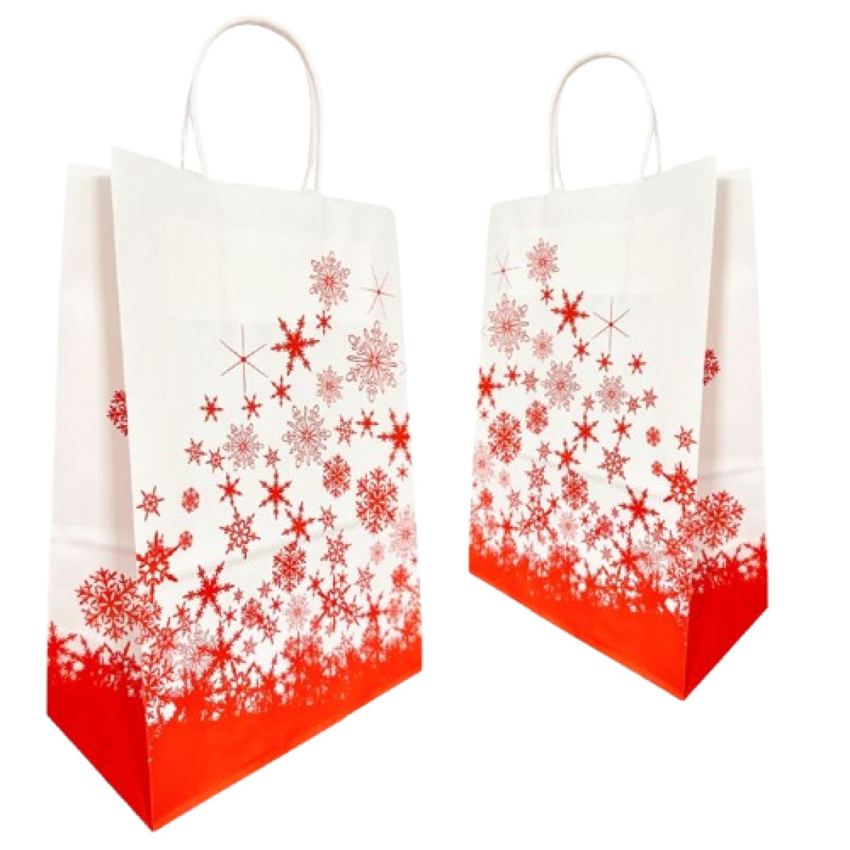 Sacosa imprimata stelute rosii - 22x12x31cm - 100 buc - imagine 1