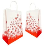 Sacosa imprimata stelute rosii - 22x12x31cm - 100 buc - Sacosa Imprimata Cu Stelute