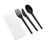 Set tris negru reutil. f l c s 100 set - Set Tacamuri Reutilizabile Negre