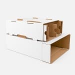 Cutii clasice de vin 2 sticle cu separator CO5 alb 260x130x395 50 buc/set