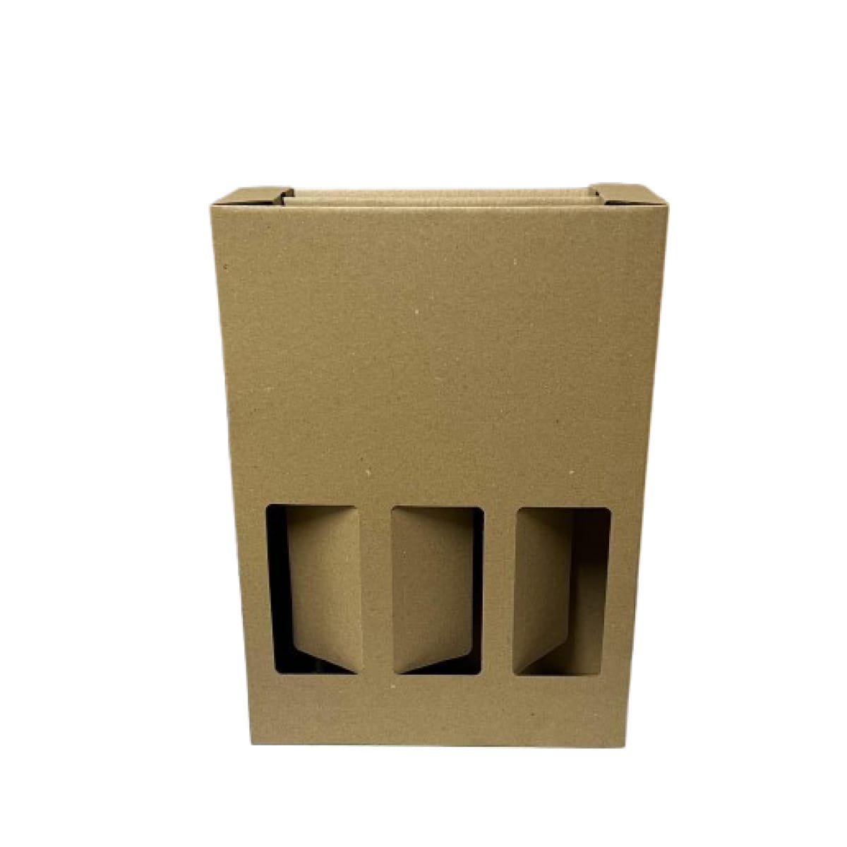 Cutie cadou 3 sticle vin cu maner 235x75x335 mm 50 buc/set natur - imagine 1
