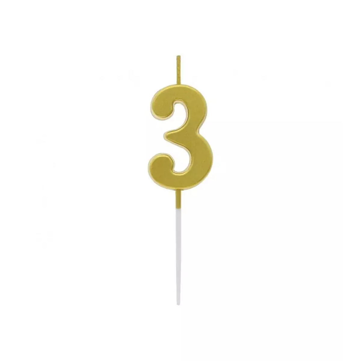 Lumanari numerice cifra 3 aurii - imagine 1