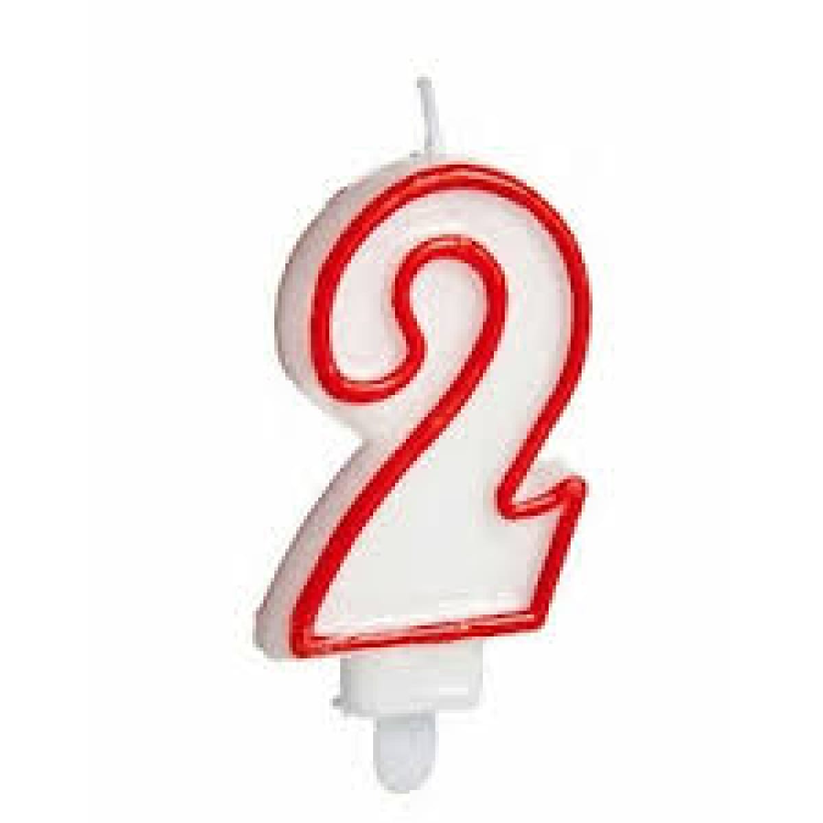 Lumanari numerice cifra 2 rosii - imagine 1